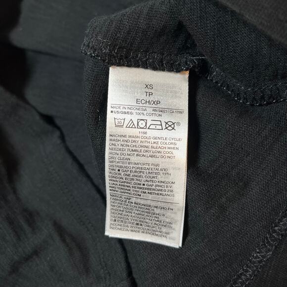 NWT Gap Slub Tie‎ Sleeve T-Shirt Mini Dress Black Size XS Knot Open Minimalist - Picture 9 of 11